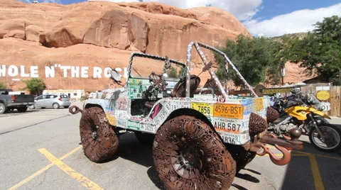 Hole In the Rock JEEP Stock Footage 30370285