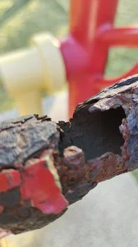 Hole rusty iron Stock Photos