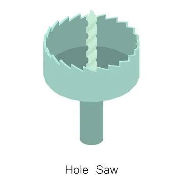 Hole saw bit icon, isometric 3d style Stock Illustration