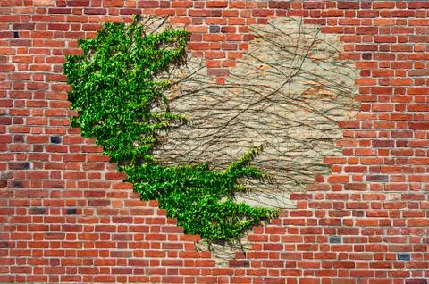 Hole shape heart inside brick wall, Symbol of love, brick wall heart Stock Photos