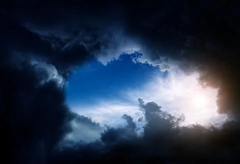 Hole in the Storm Clouds Foto stock