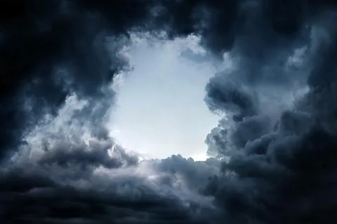 Hole in the Storm Clouds Stock Photos