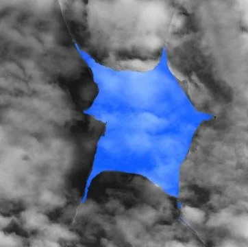 A hole torn in a piece of paper/sky Stock Illustration