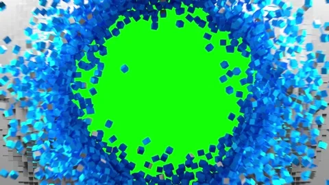 Hole in wall of cubes Stock Footage 194153496