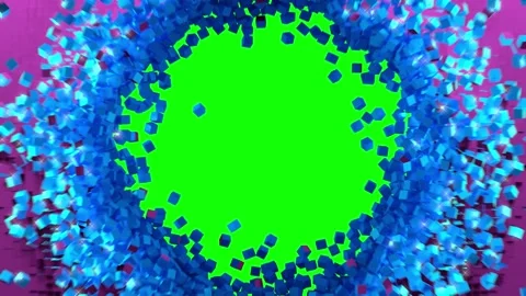 Hole in wall of cubes Stock Footage 195108520