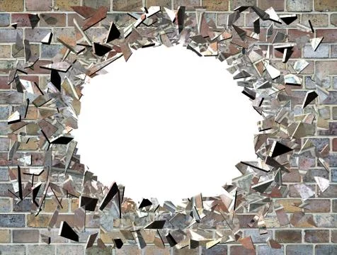Hole in the wall - exploding wall 스톡 일러스트