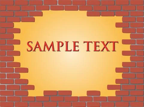 Hole in a wall for inscriptions Stock Illustration