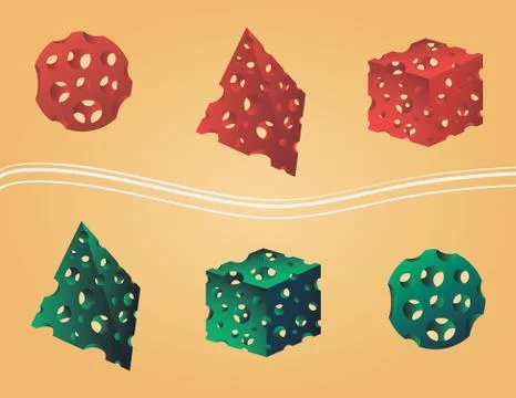 Holes in figures Stock Illustration