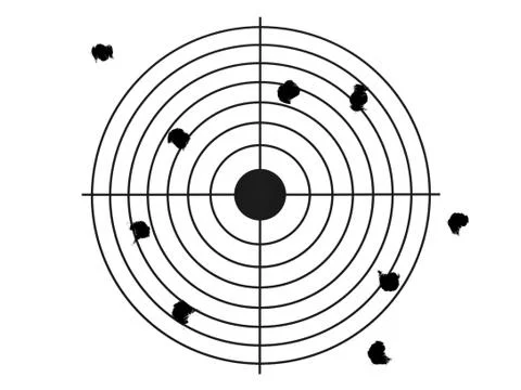 Holes in target Stock Photos