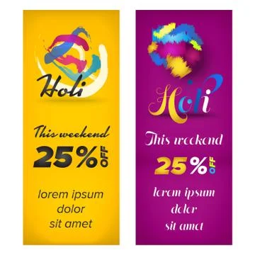 Holi banners design Stock Illustration