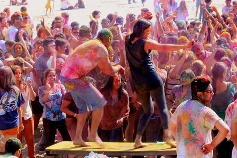 Holi at the Beach Stock Photos