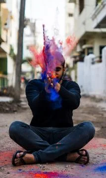 Holi color splash Stock Photos