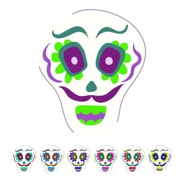 Holi dead day skull vector cartoon graphic Stock-Illustration