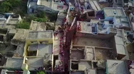 Holi Festival In India - Aerial Drone Footage [4K] Stock Footage