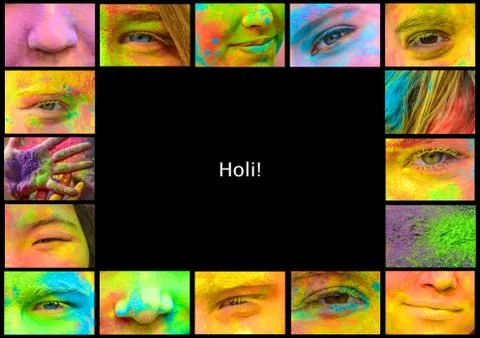 Holi frame Stock Photos