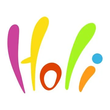 Holi hand lettering isolated Stock Illustration
