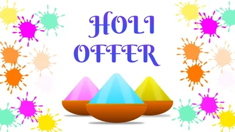 Holi offer background with colour splash and gulal Video stock 232220169
