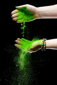 Holi painted hands Stock Photos