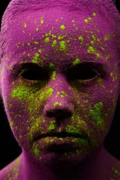 Holi panted face Stock Photos
