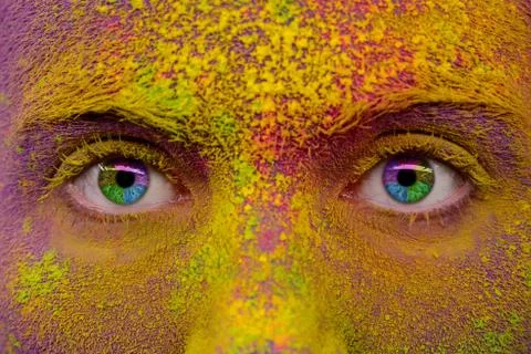 Holi panted face Stock Photos