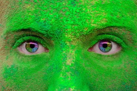 Holi panted face Stock Photos