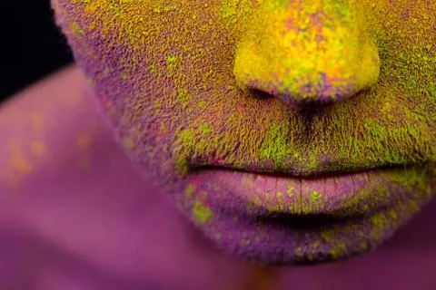 Holi panted face Stock Photos