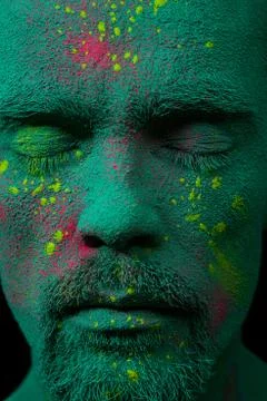 Holi panted face Stock Photos