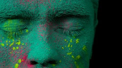 Holi panted face Stock Photos