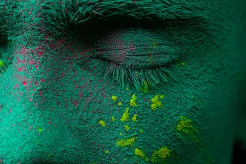 Holi panted face Stock Photos