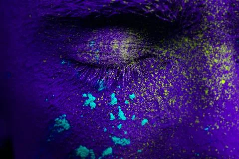 Holi panted face Stock Photos