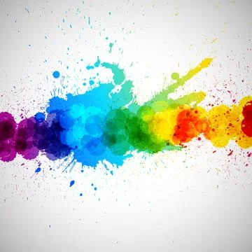 Holi vector background, abstract colorful splash paint blots. Bright spots .. Illustrazione stock