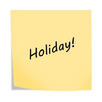 Holiday 3d illustration post note reminder on white with clipping path Stock Illustration