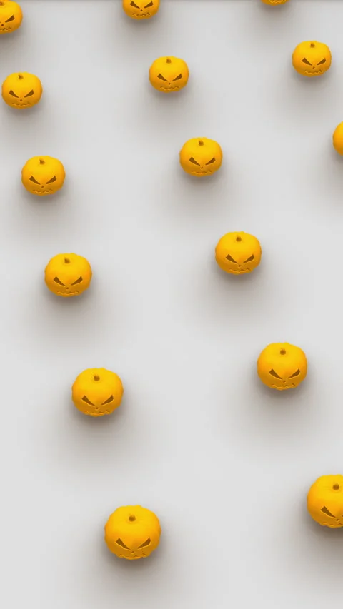 Holiday 3d render of pumpkin shapes is rotating in isometric view 스톡 동영상 339317760