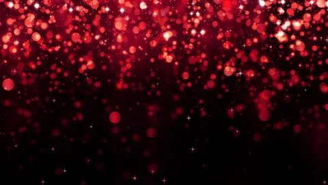 Holiday abstract red background falling glitter particles. Luxury background Stock Illustration