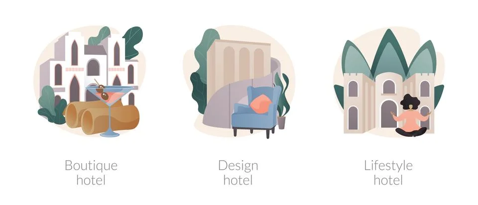 Holiday accommodation abstract concept vector illustrations. Stock Illustration