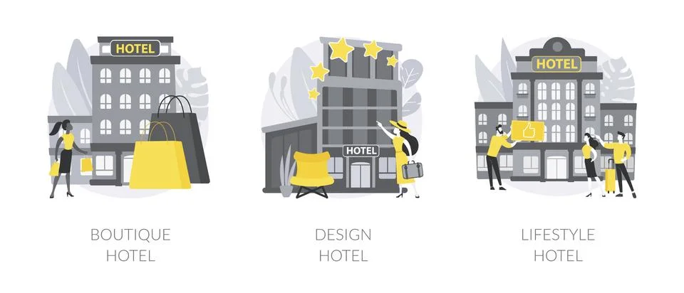 Holiday accommodation abstract concept vector illustrations. Stock Illustration