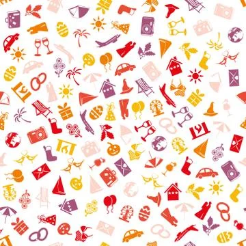 Holiday and events seamless pattern 스톡 일러스트