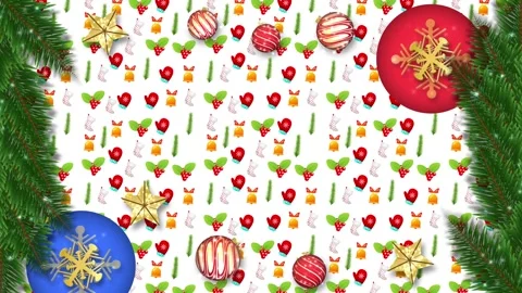 A holiday backdrop with a repeating white pattern. Decorative elements like.. Stock Footage 321198667