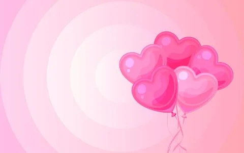 Holiday background balloon bunch sample pink flat Stock Illustration