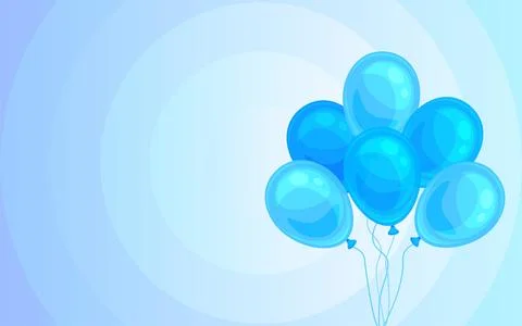 Holiday background balloon bunch sample blue flat Stock Illustration