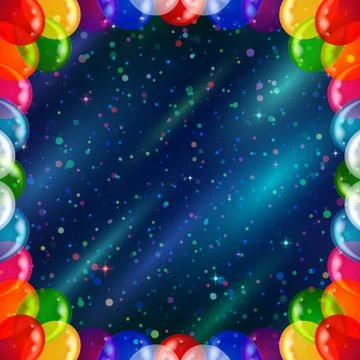 Holiday background with balloons frame Stock Illustration