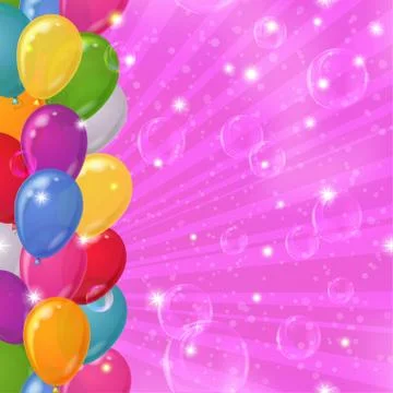 Holiday background with balloons Stock Illustration