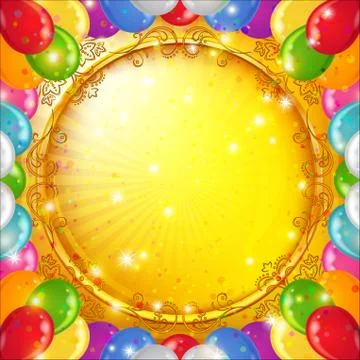 Holiday background with balloons Illustrazione stock