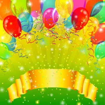 Holiday background with balloons Stock Illustration