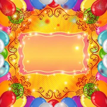 Holiday background with balloons Stock Illustration