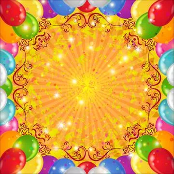 Holiday background with balloons Stock Illustration