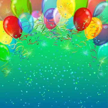 Holiday background with balloons Stock Illustration