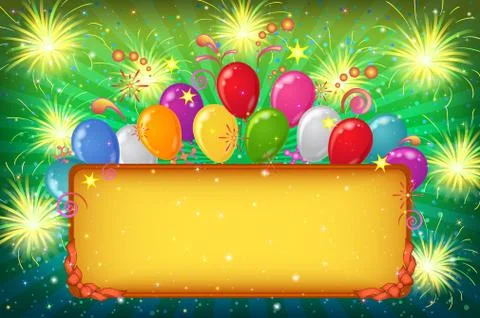 Holiday Background with Balloons Stock Illustration
