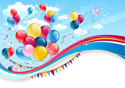 Holiday background with balloons Stock Illustration