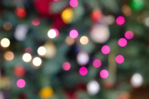 Holiday background with blurred lights Stock Photos